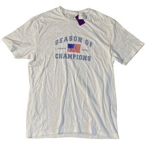 Zoe+Liv L Large Game Day American Flag Short Sleeve Graphic T-Shirt White Women